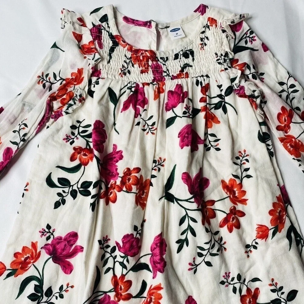 Old Navy Toddler Floral Long Sleeve Peasant Tunic Dress Size 3T